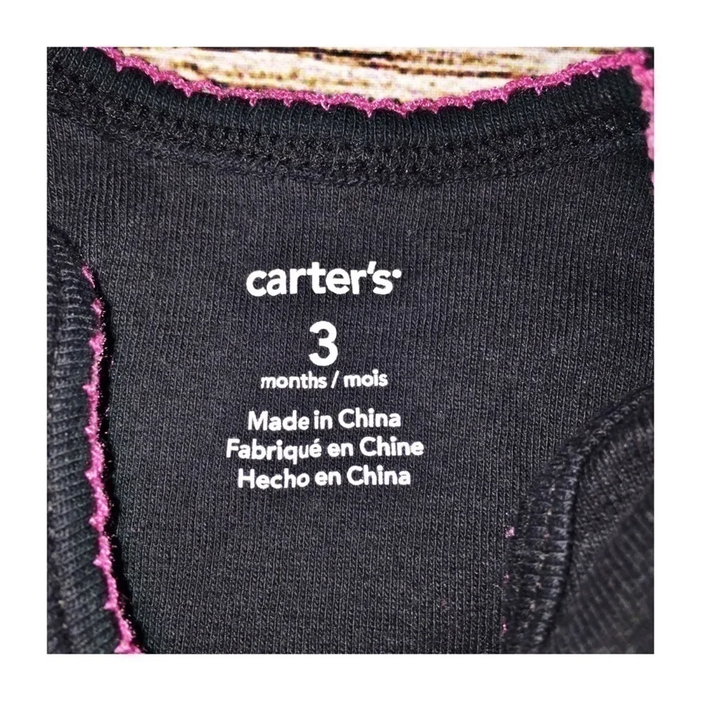 Carters I'm Snow Cute 3 Month Black and Pink Onesie
